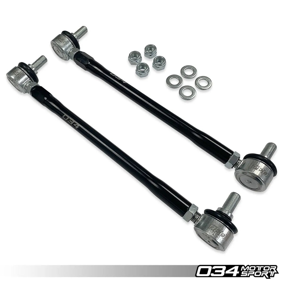 034Motorsport - Dynamic+ Billet Adjustable Front Sway Bar End Link Kit - Volkswagen & Audi PQ35, MQB, and MQB EVO - TT / TTS / TTRS Mk2 Mk3