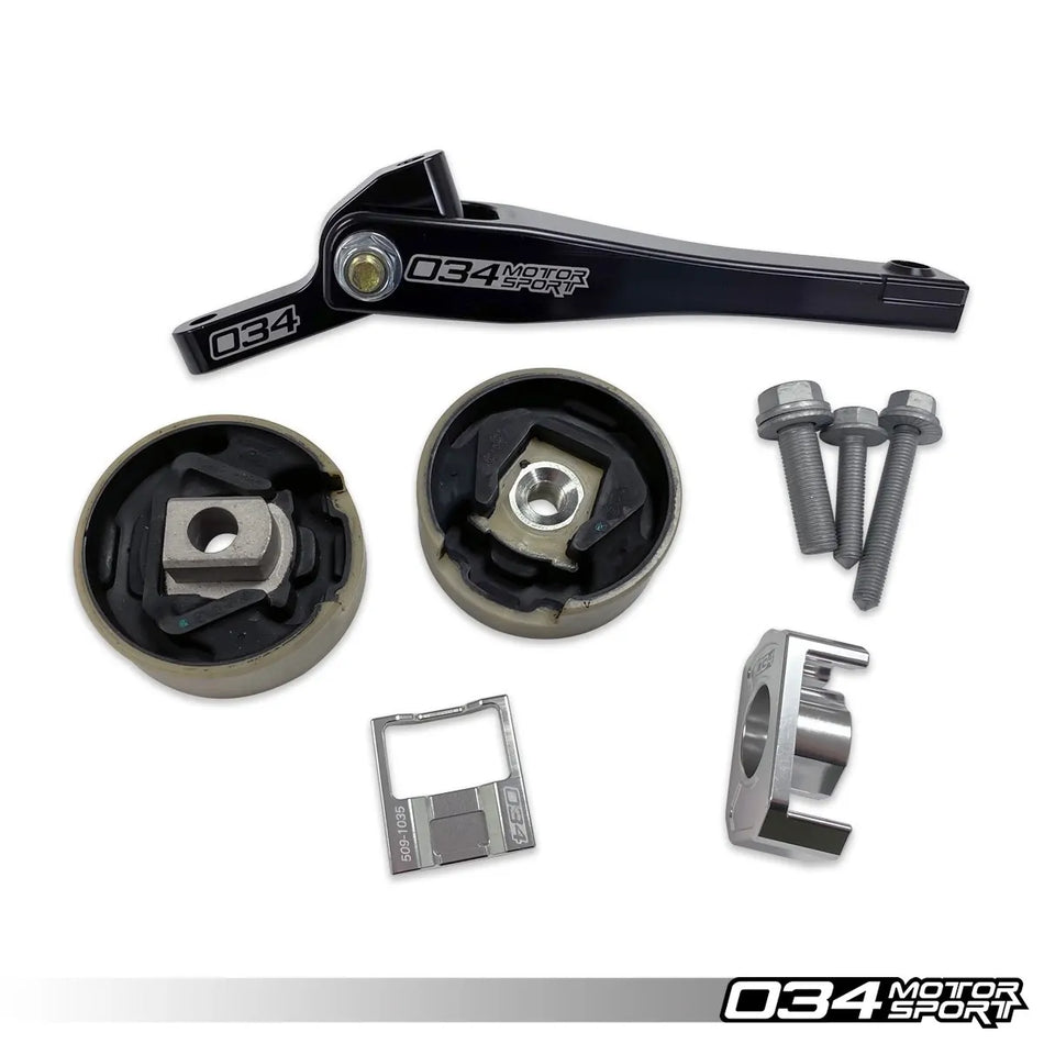 034Motorsport - Billet Spherical Dogbone Mount Performance Pack with Dogbone Pucks - Volkswagen & Audi MQB And MQB EVO With Manual Or 6-Speed DSG - TT / TTS Mk3