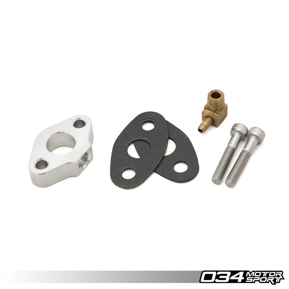 034Motorsport - Flange, Catch Can Oil Drain Flange Adapter - 1.8T & 2.0T FSI - TT / TTS Mk1 Mk2