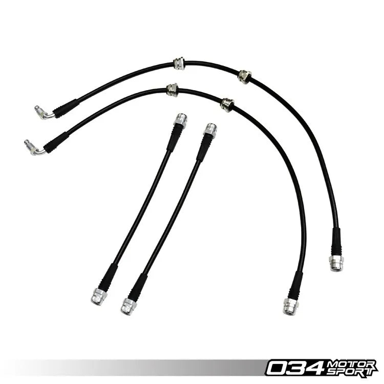 034Motorsport - Stainless Steel Braided Brake Line Kit - 8J/8P Audi TT RS & RS3 - TTRS Mk2