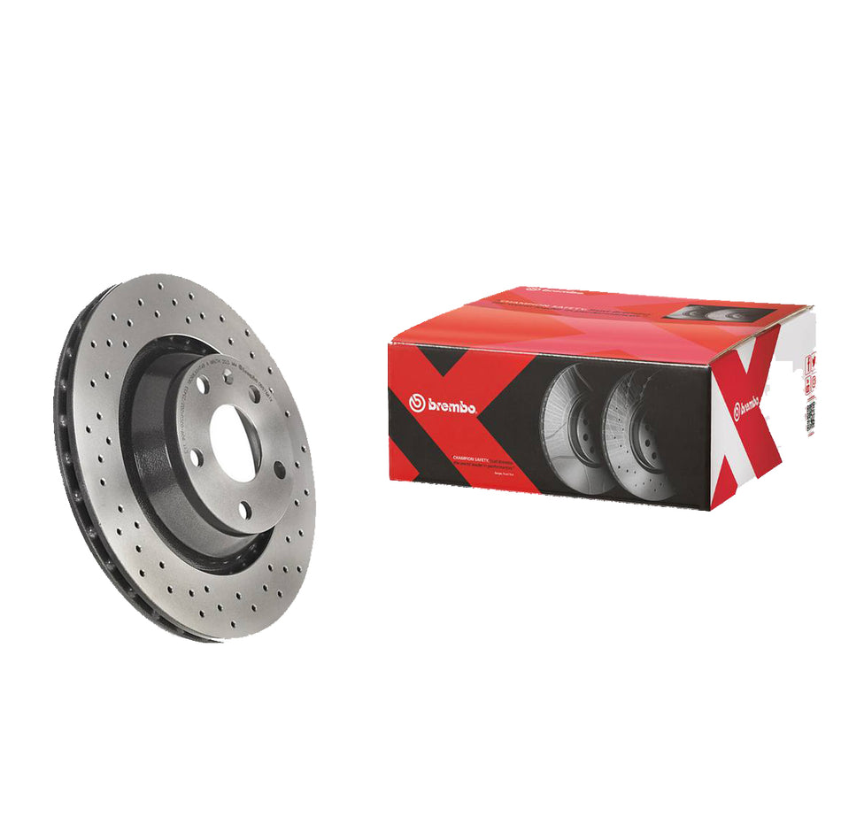 Brembo - Premium Xtra Cross Drilled Brake Rotor - Rear - TT 3.2 / TTS / TTRS Mk2