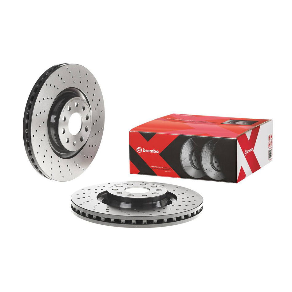 Brembo - Premium UV Coated Front Xtra Cross Drilled Brake Rotor - TTS Mk3