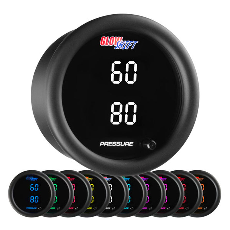 GlowShift - 10 Color Dual Digital Pressure Gauge