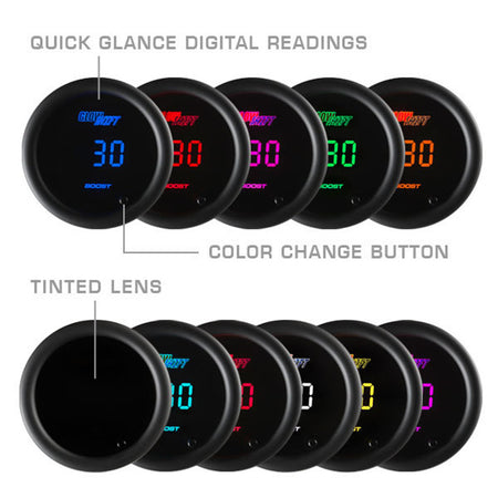 Glowshift - 10 Color Digital 100 PSI Fuel Pressure Gauge