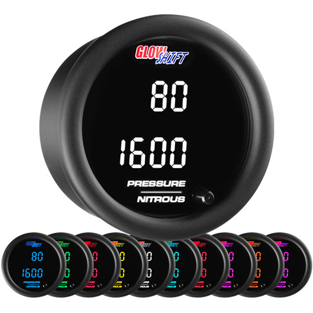 GlowShift - 10 Color Digital Dual Pressure & Nitrous Pressure Gauge