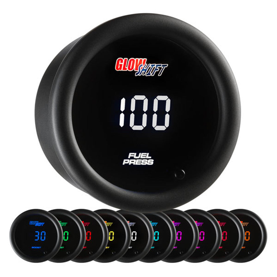 Glowshift - 10 Color Digital 100 PSI Fuel Pressure Gauge