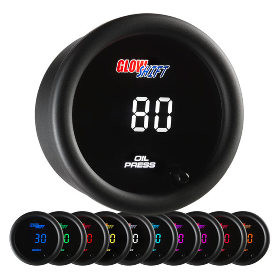 GlowShift - 10 Color Digital Oil Pressure Gauge