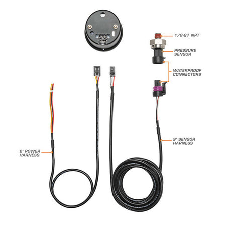 Glowshift - 10 Color Digital 100 PSI Fuel Pressure Gauge