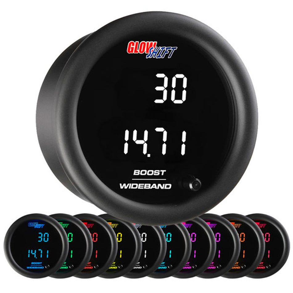 GlowShift - 10 Color Digital Dual Boost/Vacuum & Wideband Air/Fuel Ratio Gauge