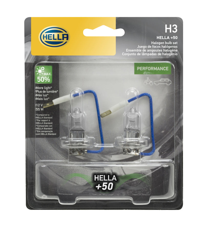 HELLA - H3 12V 55W Pk22S T325 +50 - Pair