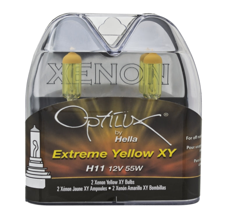 HELLA - Optilux H11 12V/55W XY Extreme Yellow Bulb - Pair