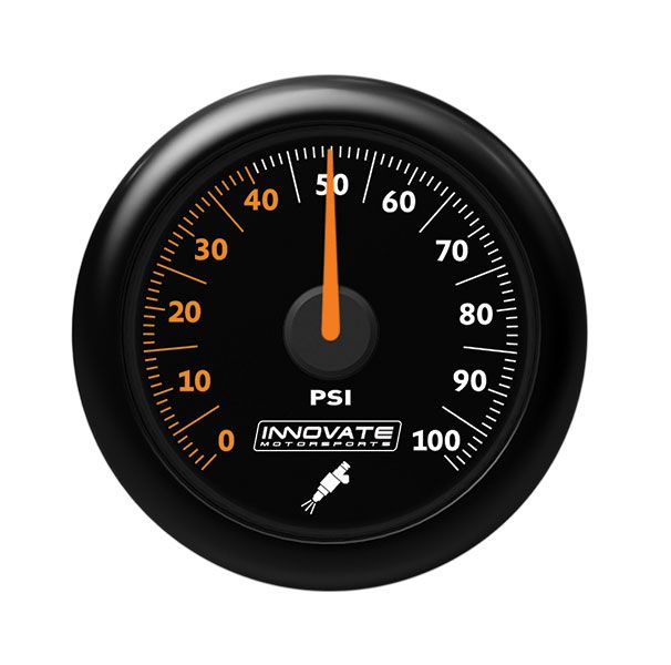 Innovate Motorsports - MTX-A: Analog Fuel Pressure Gauge, 0-100 PSI, Black Faceplate