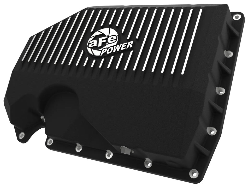 aFe - Pro Series Engine Oil Pan Black w/ Machined Fins - w/o Sensor - TT Mk2 Mk3 / TTS Mk3