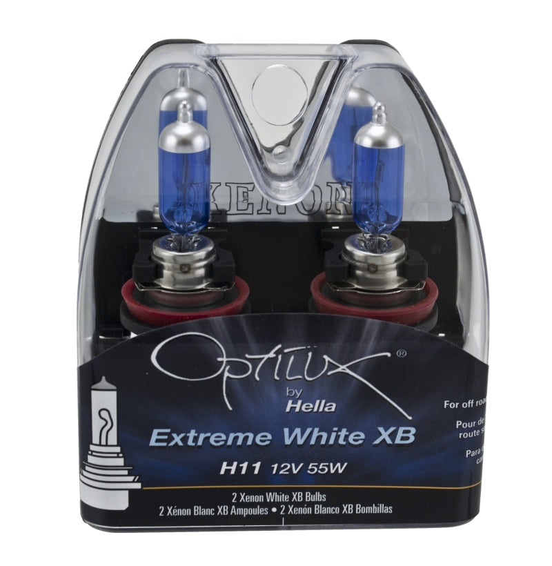 HELLA - Optilux H11 12V/55W XB Extreme White Bulb - Pair