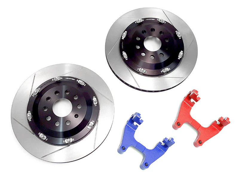 NEUSPEED - 2-Piece Floating Brake Rotors | Rear Upgrade 350mm Slotted • MQBe Golf GTI/R Mk8, S3/RS 3 8Y