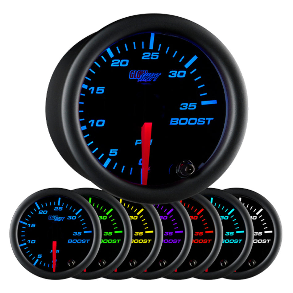 GlowShift - Black 7 Color 35 PSI Boost Gauge