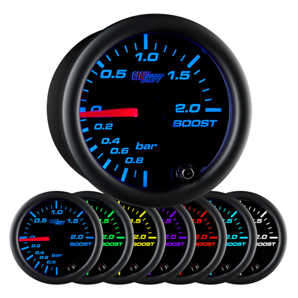 GlowShift - Black 7 Color BAR Boost Gauge