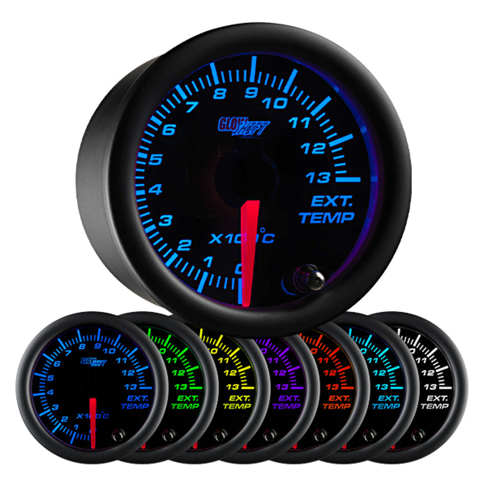 GlowShift - Black 7 Color 1300° C Exhaust Gas Temperature Gauge