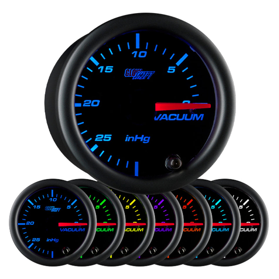 GlowShift - Black 7 Color Vacuum Gauge