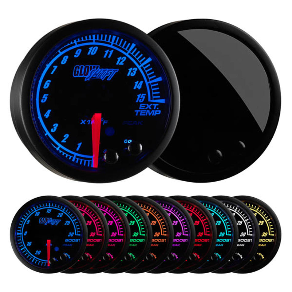 GlowShift - Elite 10 Color 1500° F Exhaust Gas Temperature Gauge