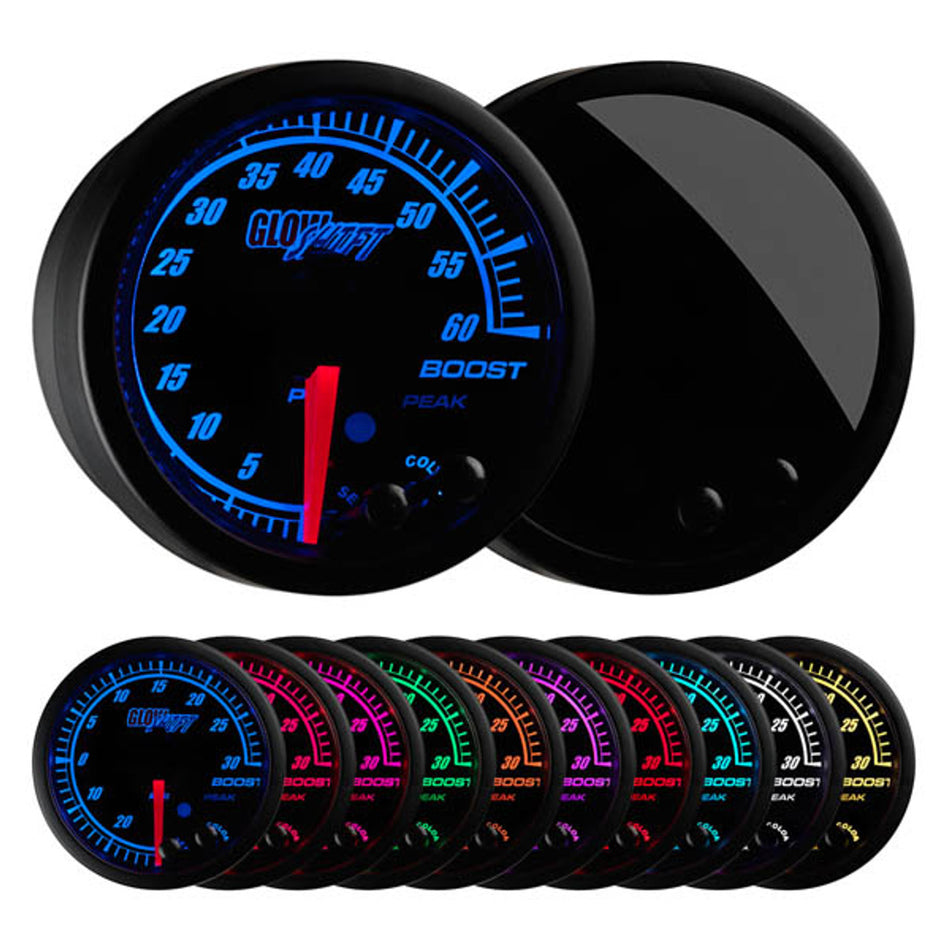 GlowShift - Elite 10 Color 60 PSI Boost Gauge