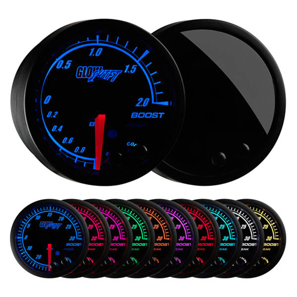 GlowShift - Elite 10 Color BAR Boost/Vacuum Gauge