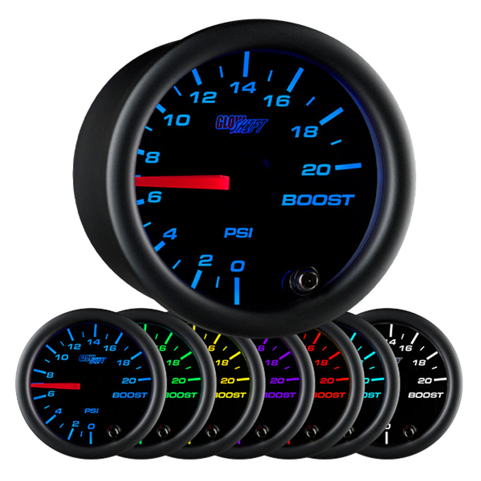 GlowShift - Black 7 Color 20 PSI Boost Gauge