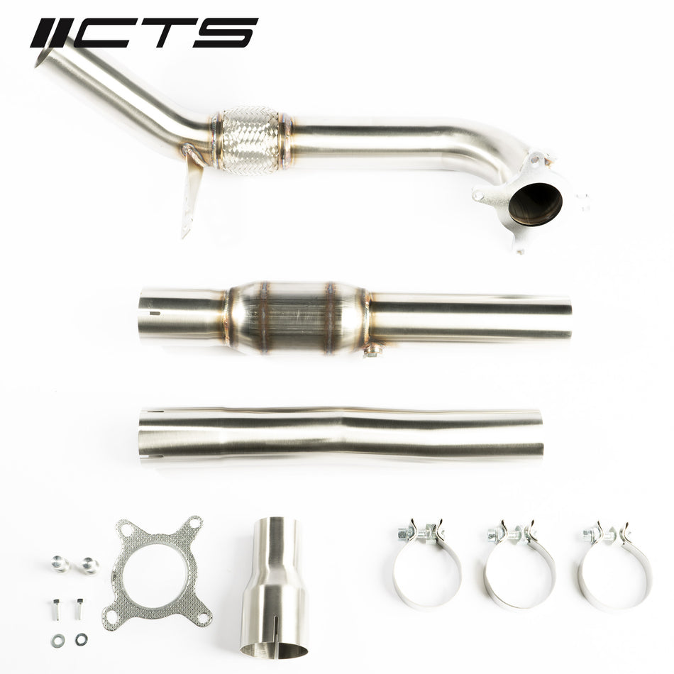 CTS Turbo - 3" Downpipe and High Flow Cat - TT / TTS Mk2