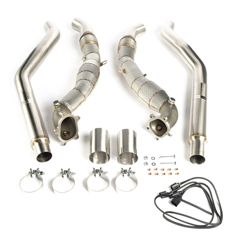 CTS Turbo - Audi C7/C7.5 S6/S7/RS7 4.0T Cast Downpipe Set with High Flow Cats