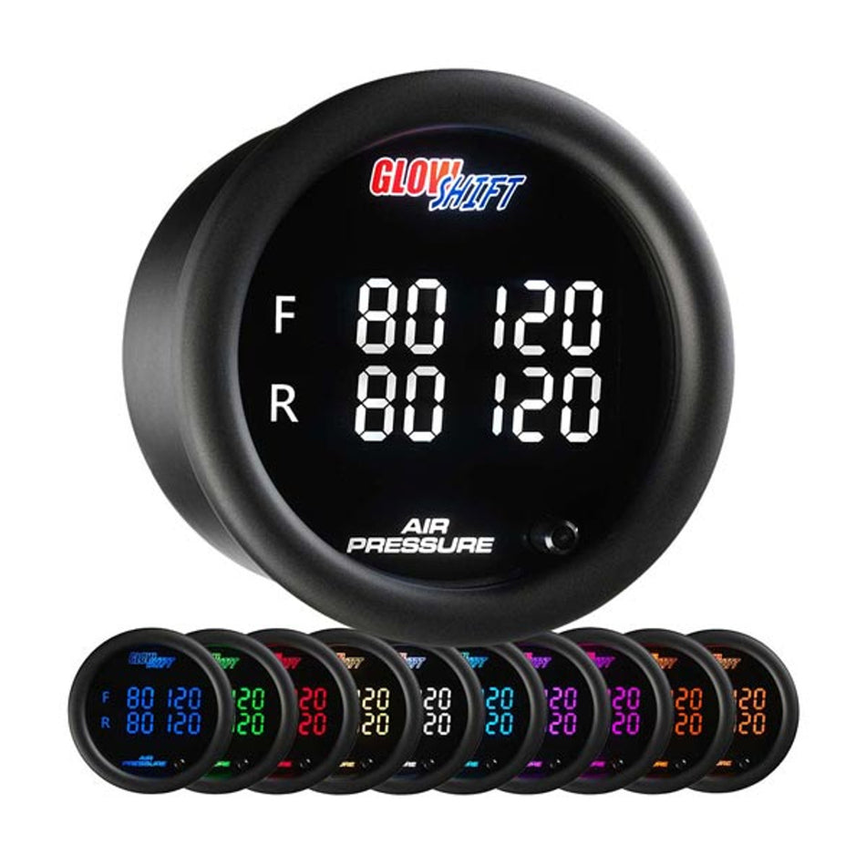 GlowShift - 10 Color Digital Quad Air Pressure Gauge