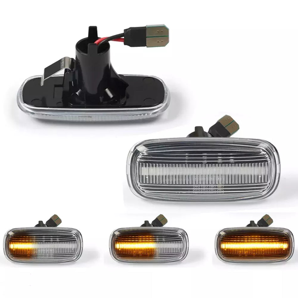 German Auto Stuff Clear Sequential Amber LED Side Markers - TT Mk1 pair, studio shot