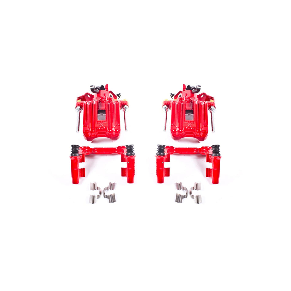 PowerStop - Powder Coated Calipers w/ Brackets - Rear - Red - TT quattro Mk1