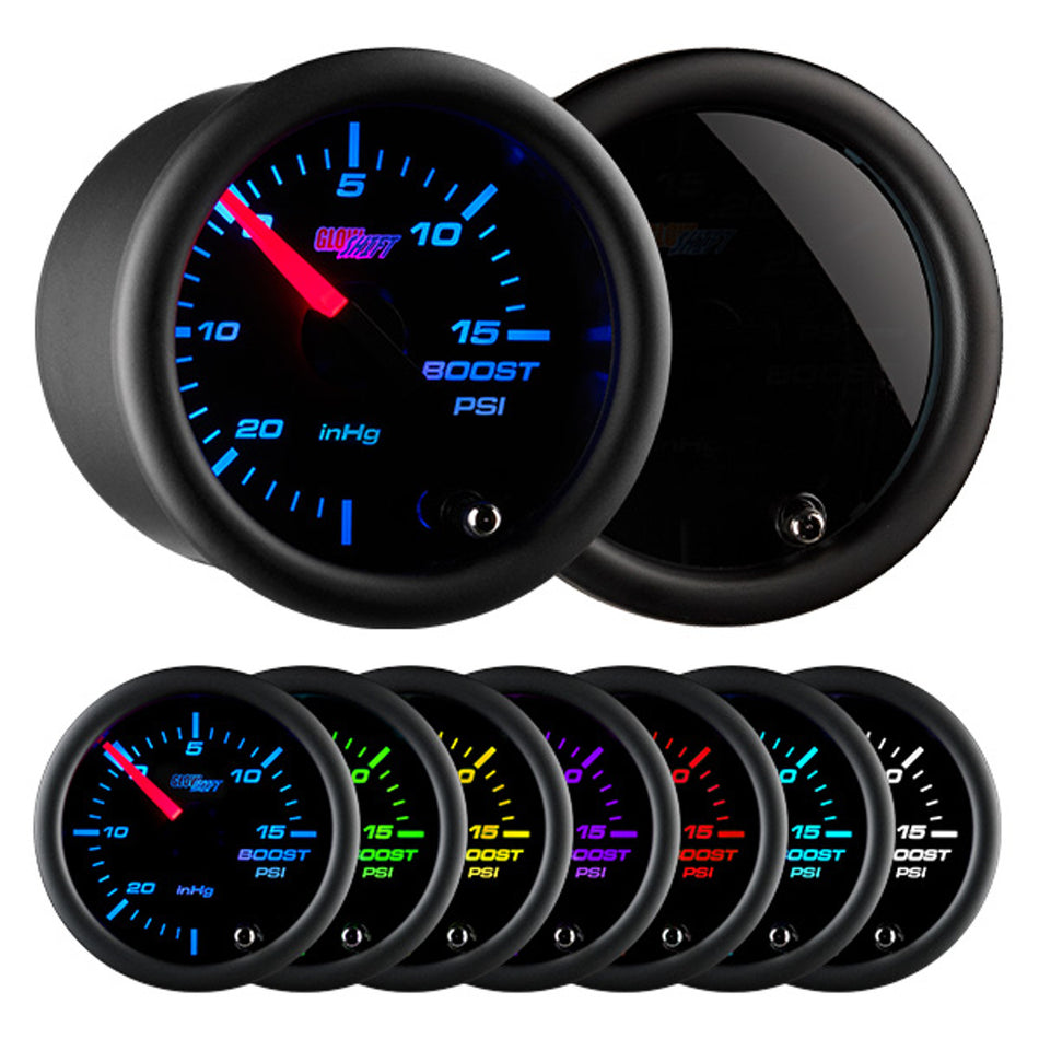 GlowShift - Tinted 7 Color 15 PSI Boost/Vacuum Gauge