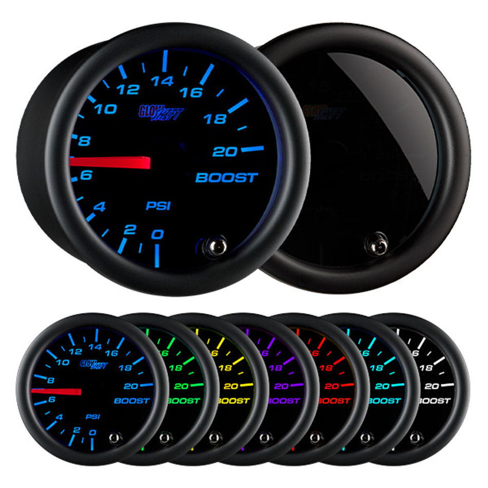 GlowShift - Tinted 7 Color 20 PSI Boost Gauge