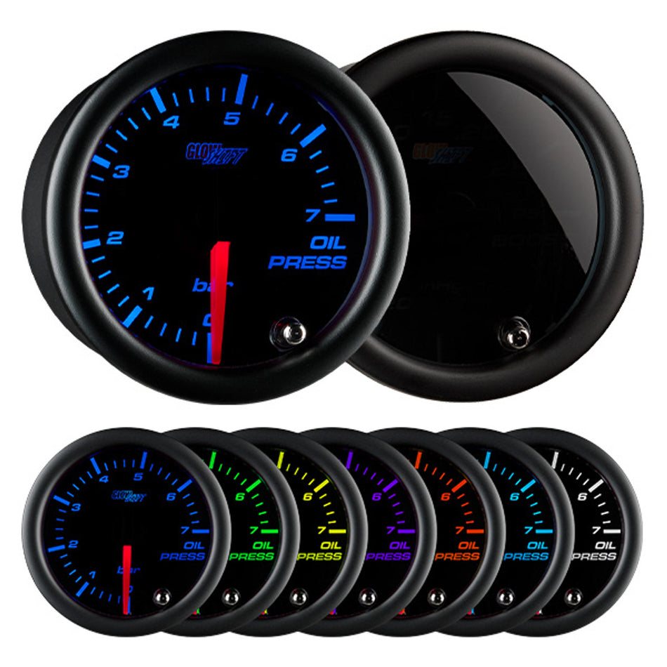 GlowShift - Tinted 7 Color BAR Oil Pressure Gauge