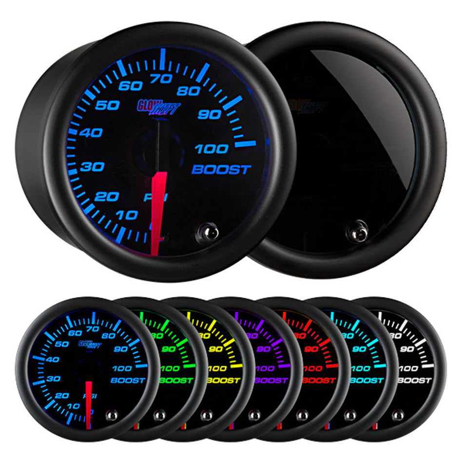 GlowShift - Tinted 7 Color 100 PSI Boost Gauge