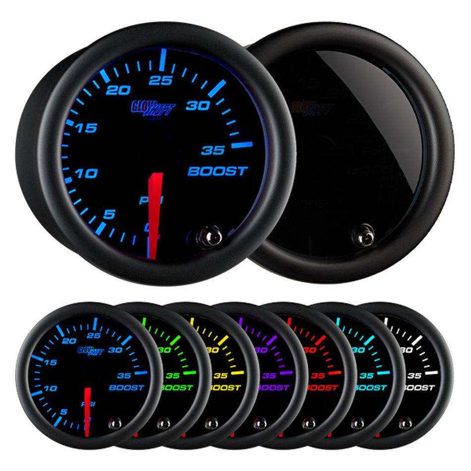 GlowShift - Tinted 7 Color 35 PSI Boost Gauge