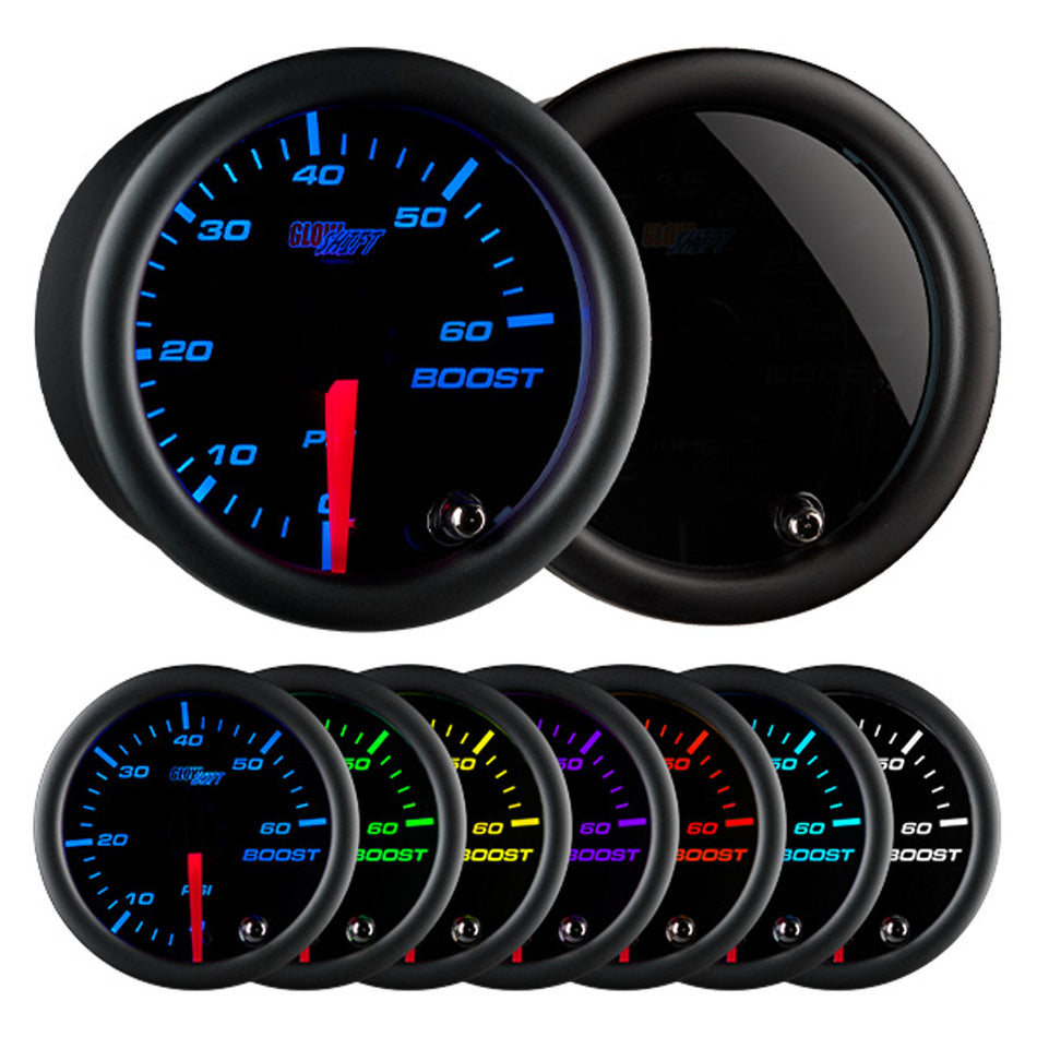 GlowShift - Tinted 7 Color 60 PSI Boost Gauge