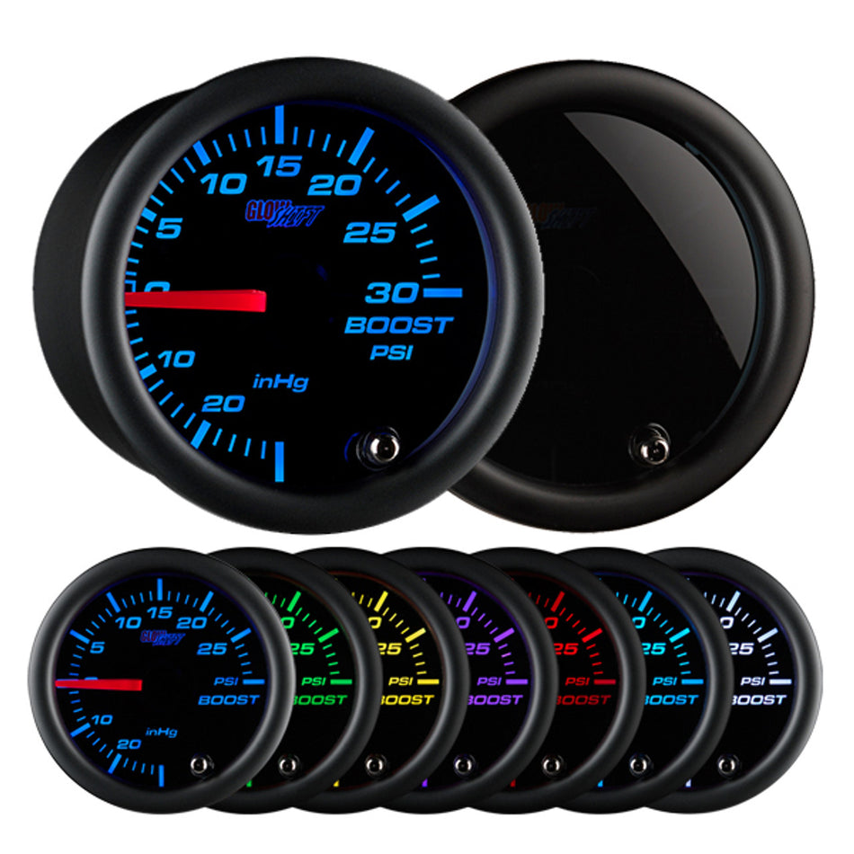 GlowShift - Tinted 7 Color 30 PSI Boost/Vacuum Gauge