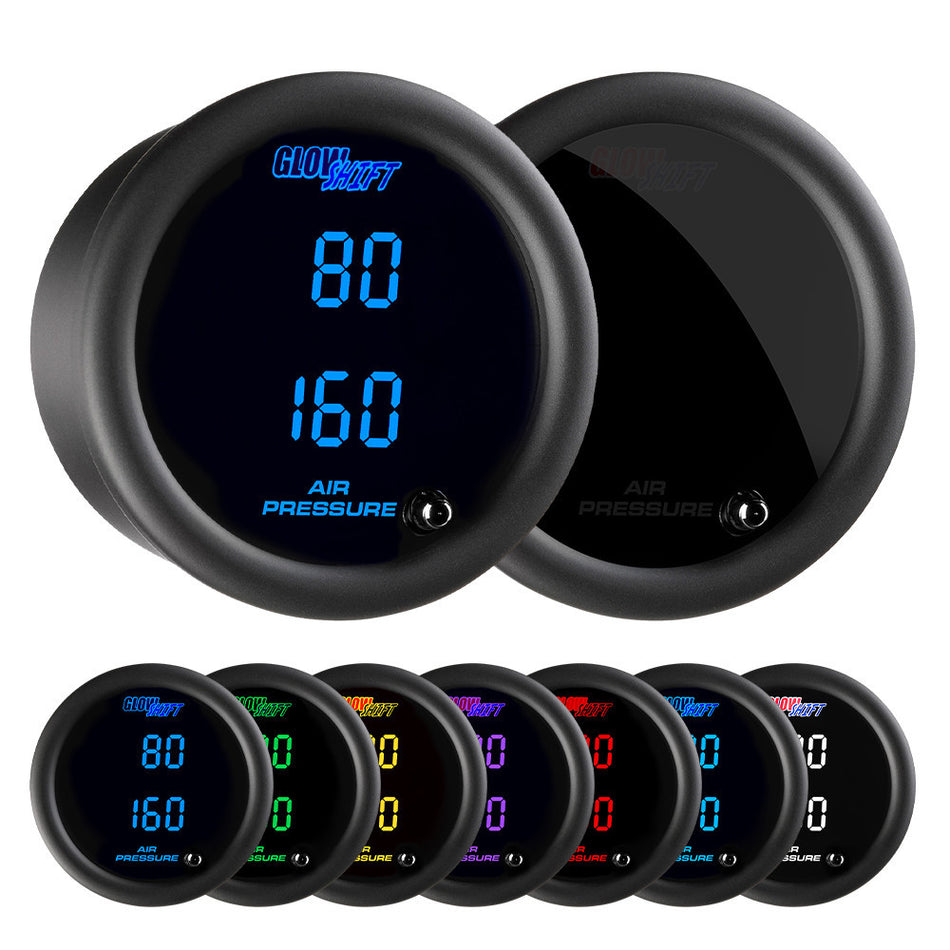 GlowShift - Tinted 7 Color Dual Digital Air Pressure Gauge