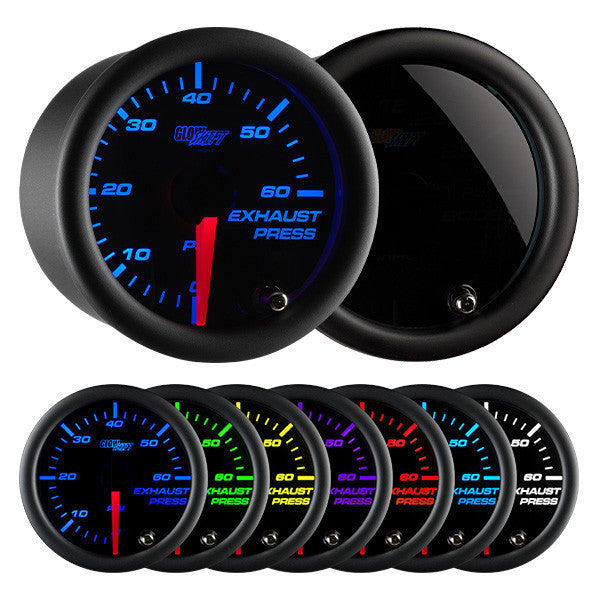GlowShift - Tinted 7 Color 60 PSI Exhaust Pressure Gauge