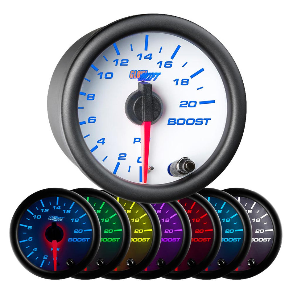 GlowShift - White 7 Color 20 PSI Boost Gauge