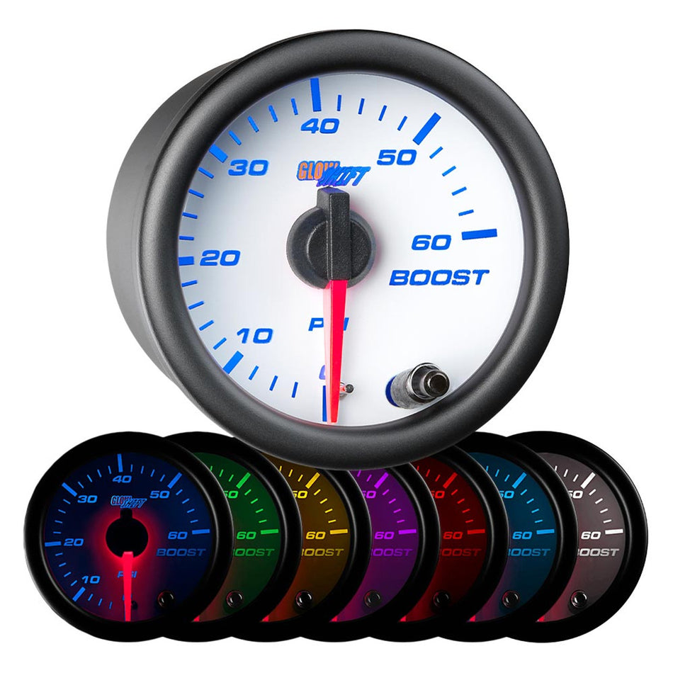 GlowShift - White 7 Color 60 PSI Boost Gauge