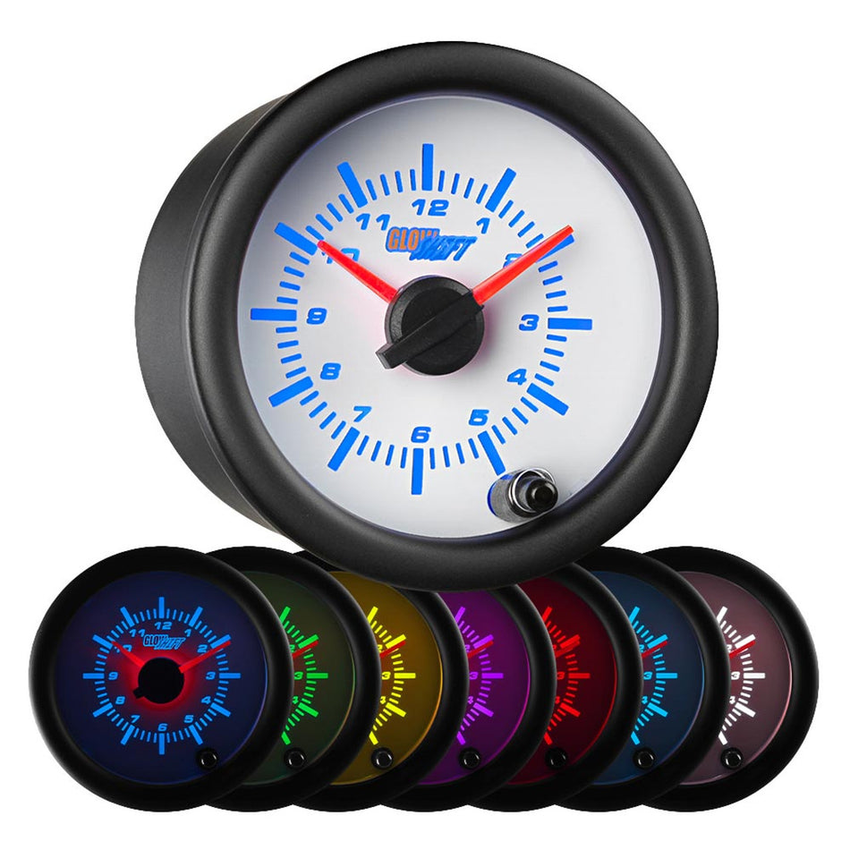 GlowShift - White 7 Color Clock Gauge