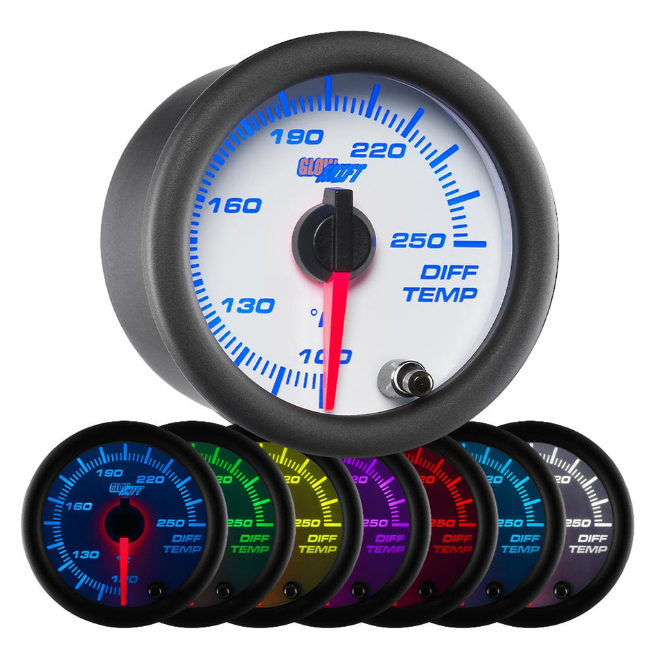 GlowShift - White 7 Color Differential Temperature Gauge