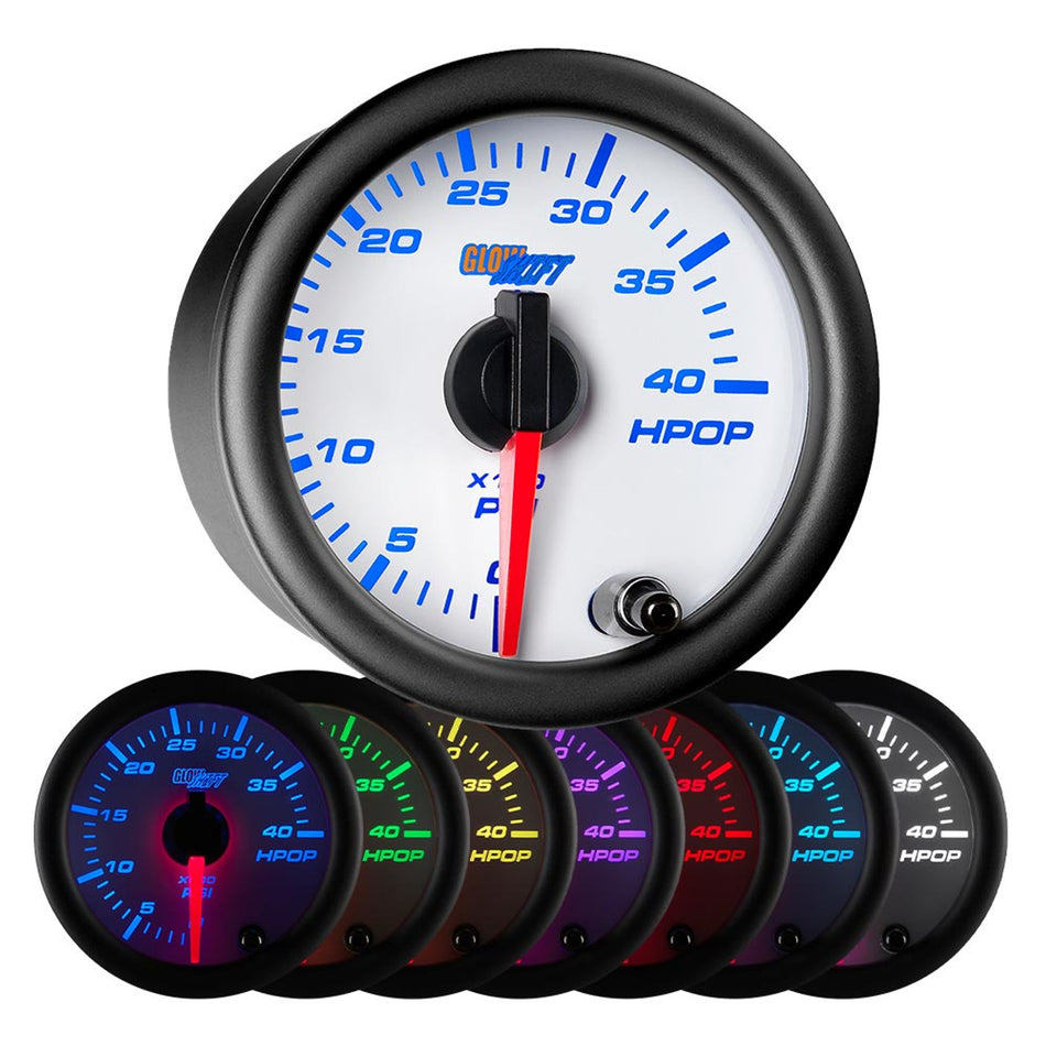 GlowShift - White 7 Color HPOP Gauge