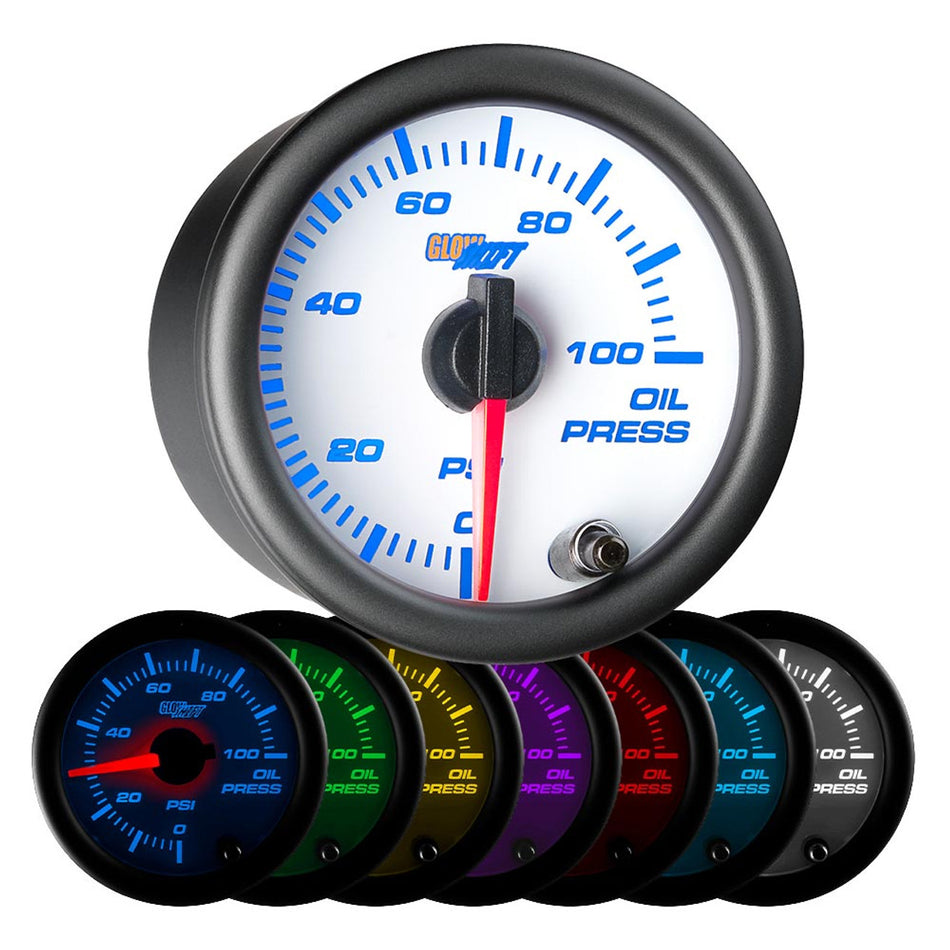 GlowShift - White 7 Color Oil Pressure Gauge