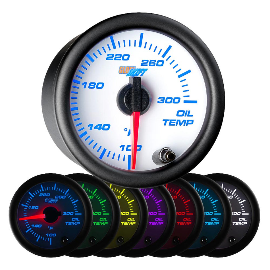 GlowShift - White 7 Color Oil Temperature Gauge