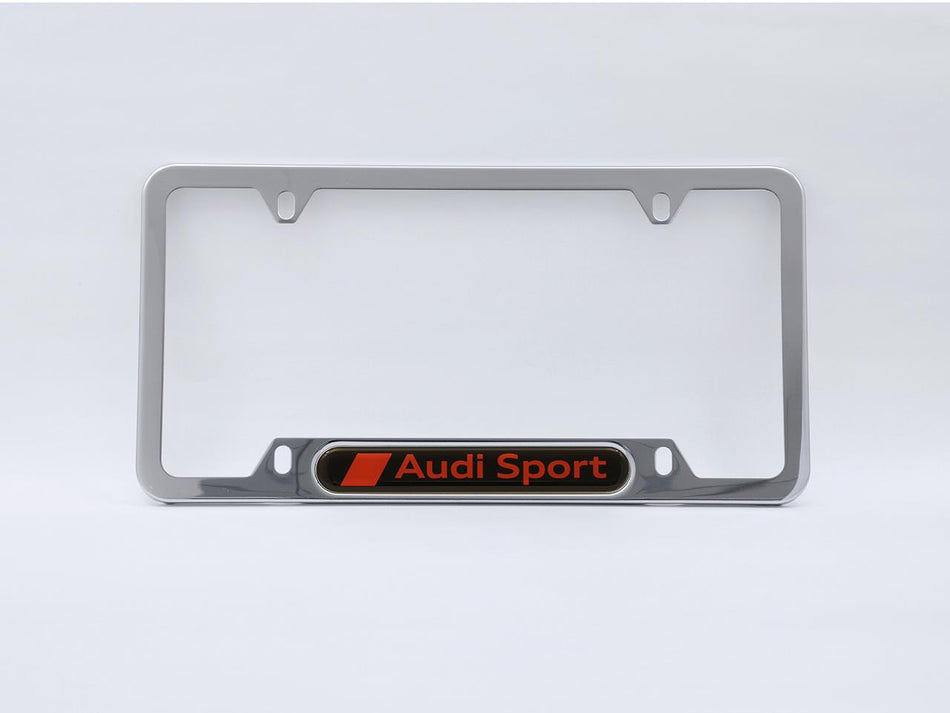 Genuine Audi - Audi Sport License Plate Frame - Polished