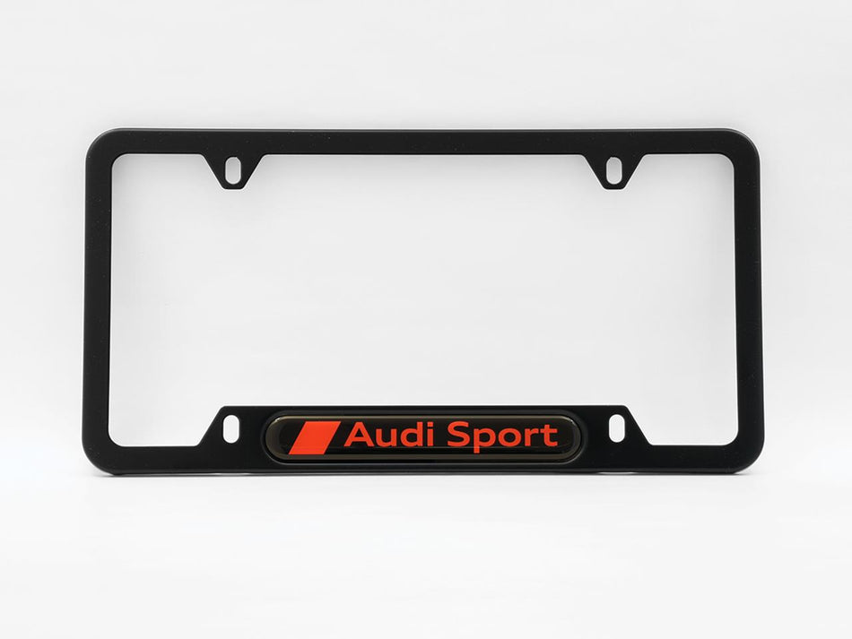 Genuine Audi - Audi Sport License Plate Frame - Black Powdercoat